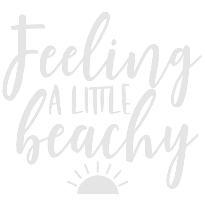 Sticker Exterior pentru cei care iubesc sa se duca pe plaja cu textul "Feeling a little beachy", Vinyl Alb, 20 cm