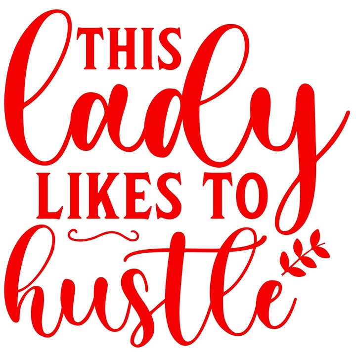 Sticker Exterior cu mesajul "Acestei doamne ii place sa munceasca", Vinyl Rosu, 25 cm