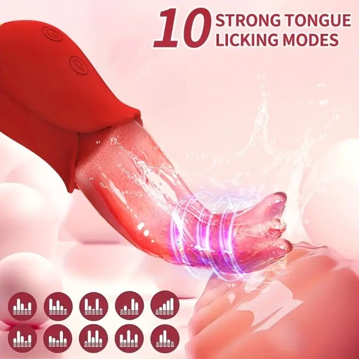 Reális nyalónyelvű rózsavibrátorok tündércsók szexuális játékok nőknek, 10 sebességes masszírozók mellbimbók csiklóstimulációval, maszturbátor felnőtt női pároknak, vízálló, rózsapiros