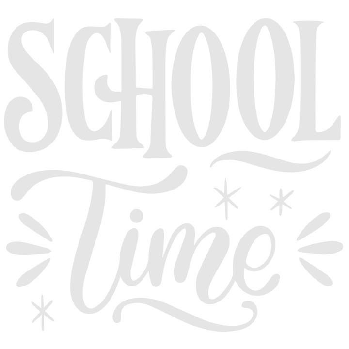 Sticker Exterior pentru cei care incep scoala cu mesajul "E timpul pentru scoala", Vinyl Alb, 90 cm