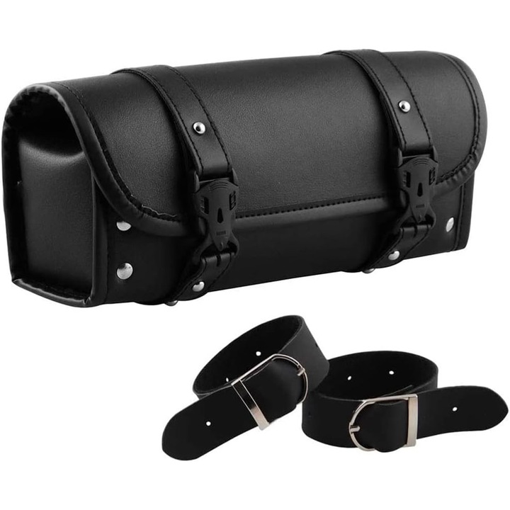 Мото чанта, ComResi, екологична кожа, водоустойчивост, голям капацитет, черна