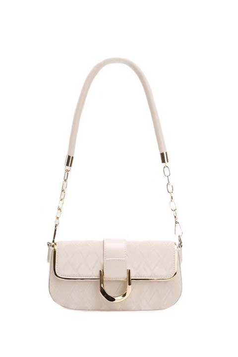 Női táska, bőr, kabrió kivitelű, többrekeszes, fehér