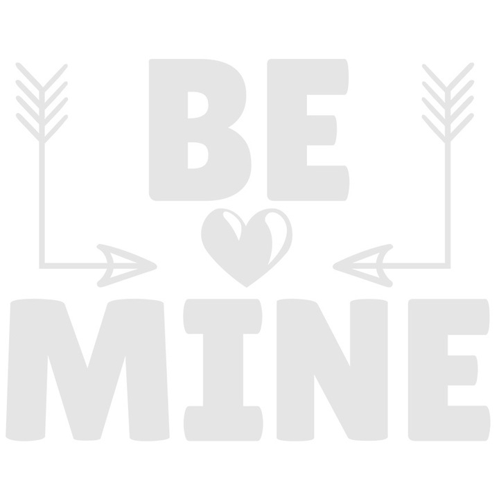 Sticker Exterior cu inimioara si textul in engleza "Be mine" - fii a mea, Vinyl Alb, 20 cm