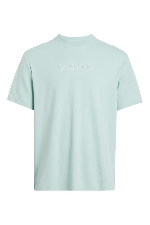 CALVIN KLEIN, Тениска с релефно лого, Ментово зелено