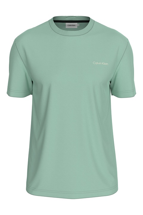 CALVIN KLEIN, Памучна тениска с овално деколте, Зелен