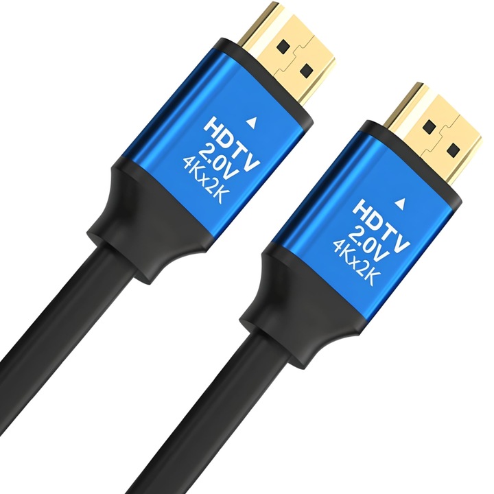 Cablu HDMI 2.0V, tata-tata, Certificat,4K, Ethernet, aurit,3m