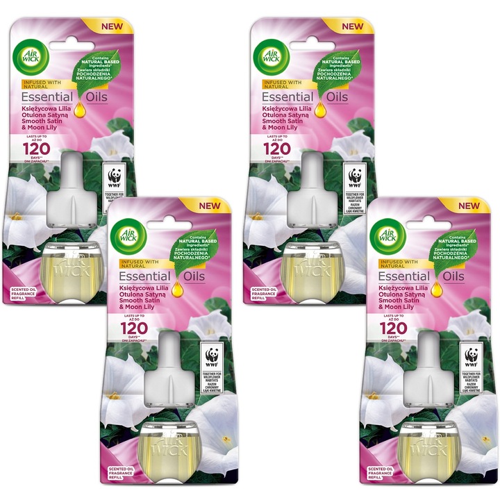 Set Odorizante Camera Air Wick Lilia, 5 Nivele Intensitate, 19ml x4 buc