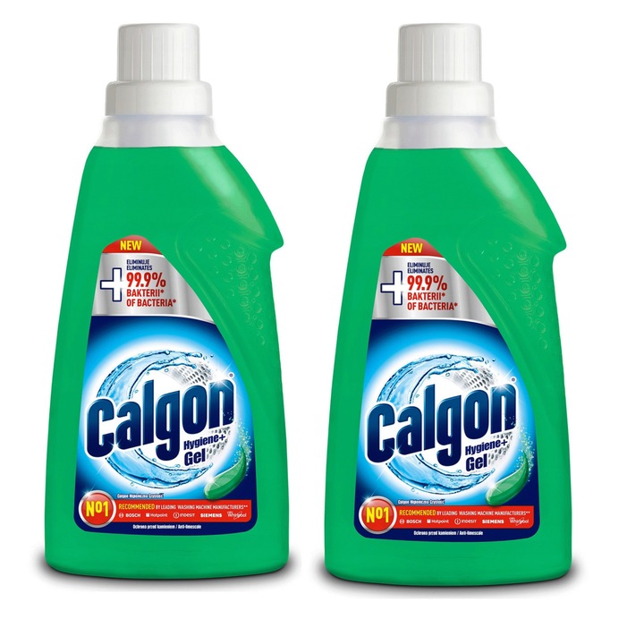 Комплект от 2 разтвора против варовик за пералня, Calgon, 2x750ml