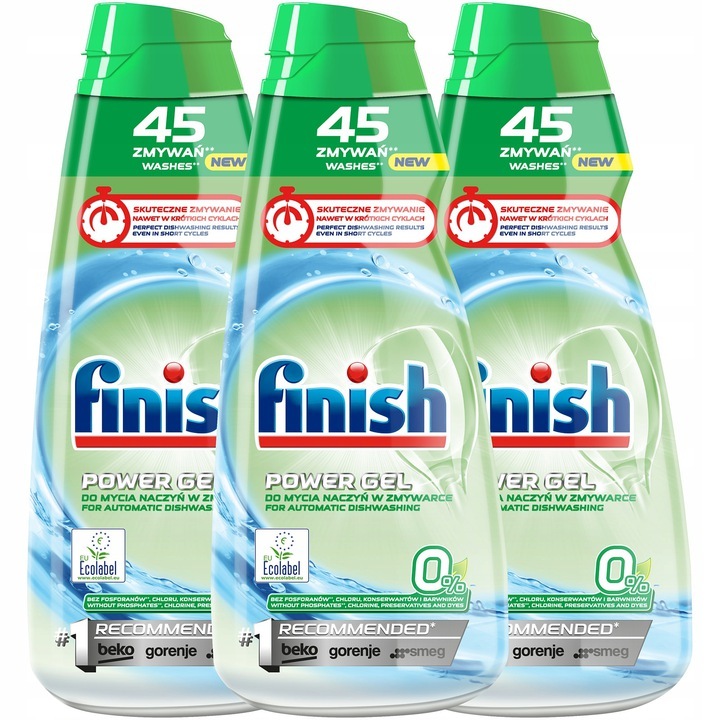 Detergent vase, Finish, All-in-1 Max Power Gel, set, 3x900ml
