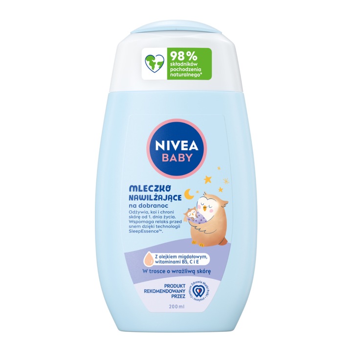 Lapte de corp hidratant pentru copii, Nivea Baby, Testat dermatologic, Efect calmant, Ulei de migdale, 200 ml
