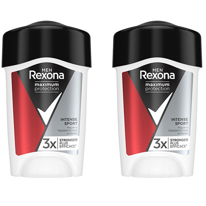 Set 2 bucati de antiperspirant stick Rexona Men Maximum Protection Intense Sport, 90ml