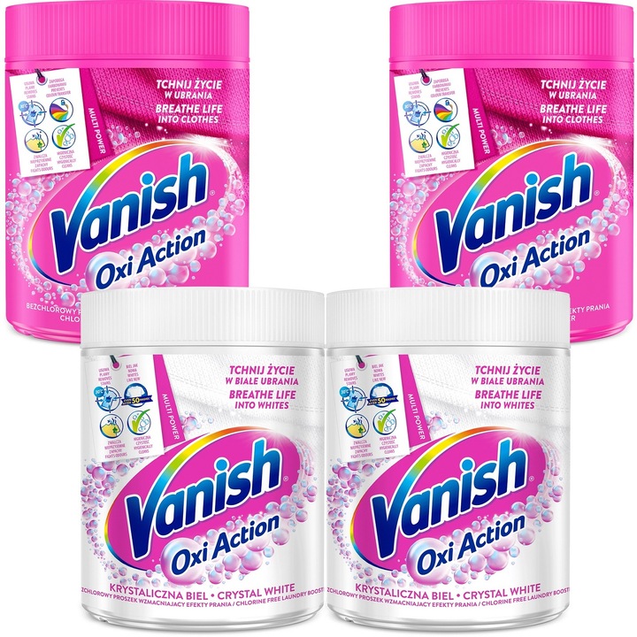 Set 4 solutii curatat pete, Vanish, Oxi Action, 470 g