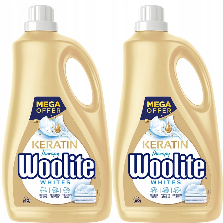 Detergent rufe, Woolite, set 2 buc, 7.2L, alb