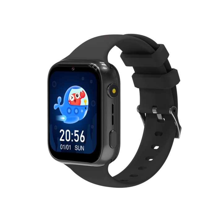 Ceas smartwatch GPS copii 4G Olivfant™ DH19, cu GPS prin lbs si functie telefon, localizare camera foto frontala, monitorizare spion, display touchsreen color, lanterna, buton SOS, buton apel si sos, Negru