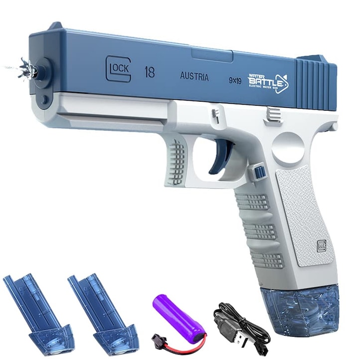 Pistol de apa automat Nybgyy, ABS, 20.5x16x3cm, albastru