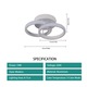 Lustra LED, Goeco, 2 Circle, Plafoniera, Lumina Calda/Neutra/Rece, Alb, Acril/Metal, 22W, Pentru Sufragerie, Dormitor, BucaTaRie, Hol