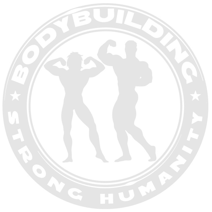 Sticker Exterior cu 2 culturisti si mesajul "Bodybuilding, strong humanity" - culturism, omenire puternica, Vinyl Alb, 25 cm