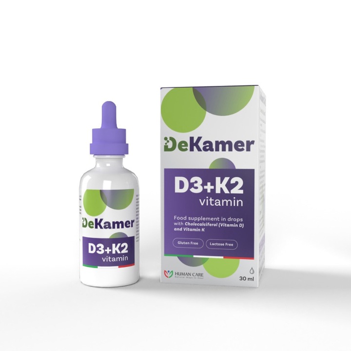 DeKamer, Human Care, Vitamina D3+K2, Fara Lactoza/Fara glucoza, 30 ml