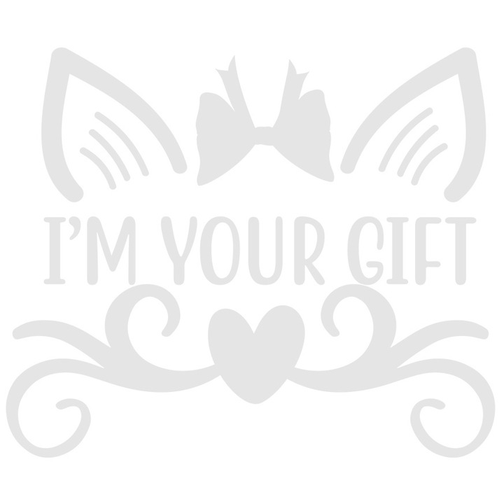 Sticker Exterior cu inimioare si textul in engleza "I'm your gift" - cadoul tau, Vinyl Alb, 20 cm