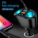 Multiplicator priza auto, 2 x USB 7.4A, 1 x USB-C 3A, afisaj display voltaj, negru