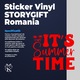 Външен стикер за любителите на топлия сезон с текст "It's summer time" - лятно време е, Червен винил, 70 см