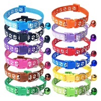 Set 12 zgarda ajustabila cu clopotel, SINBINTA, Pentru caini si pisici, Moale, Usor de purtat, Portabil, Masina de spalat, Reutilizabile, Small animals, plimbari sau antrenamentele, Nylon, 1cm*19-32cm, Multicolor