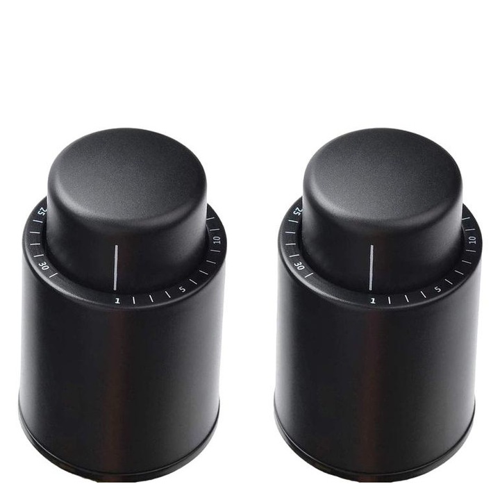 Set 2 dopuri, ABS/Silicon, negru