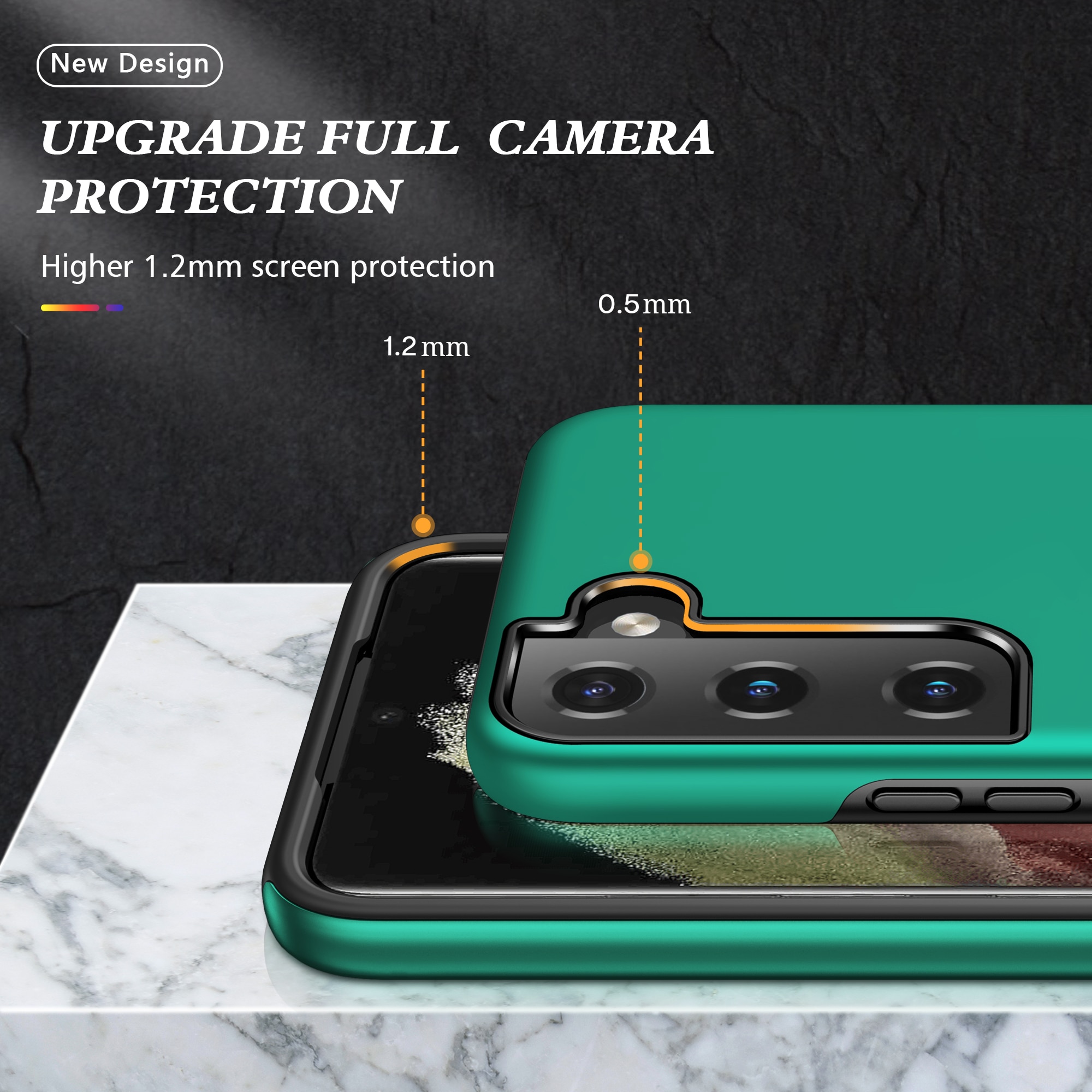 Husa de protectie pentru Samsung Galaxy S22, Hybrid Antisoc, Kickstand, Bumper inel rotativ 360, Green