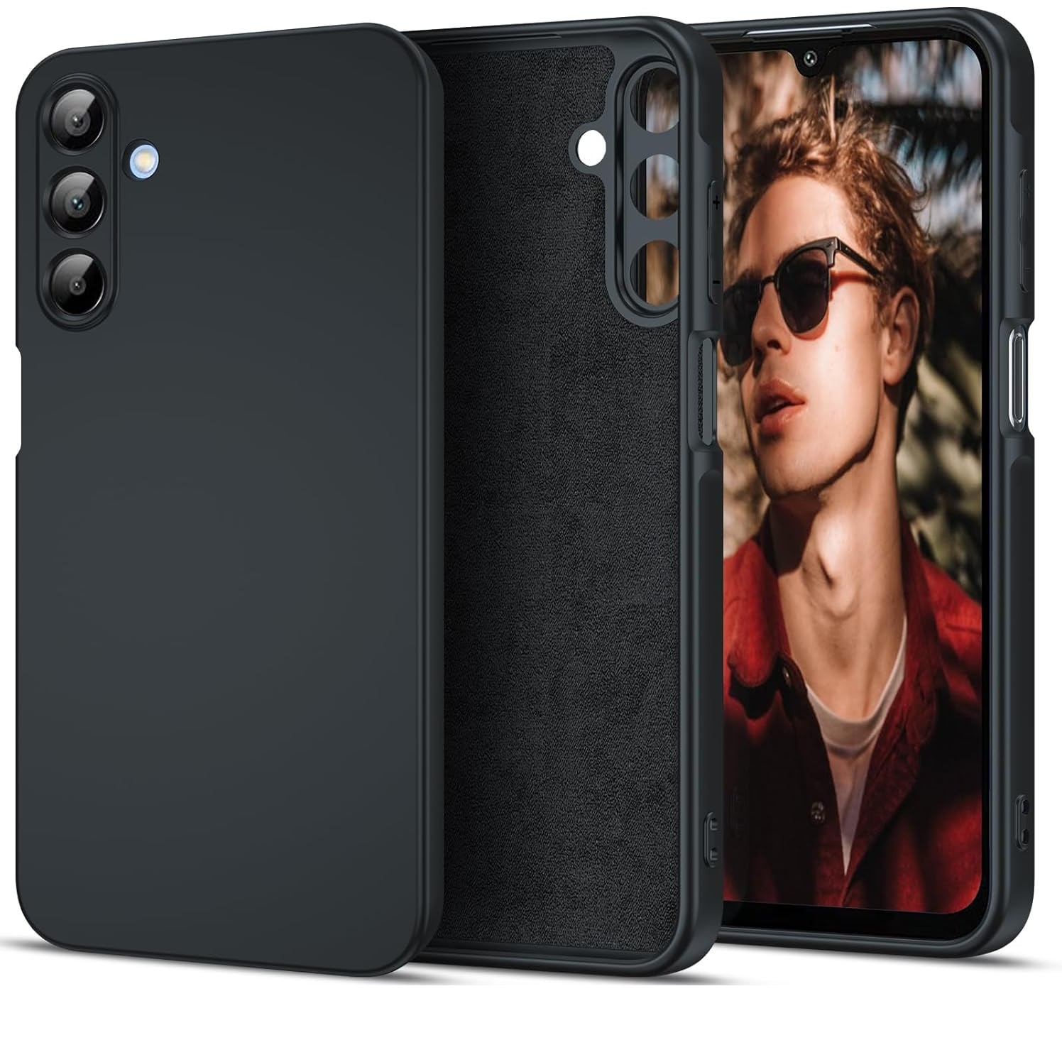 Husa telefon compatibila cu Samsung Galaxy A55 5G, Soft Silicone Premium, Anti-Soc, Protectie camera, Microfibra interior ( catifea ), Margini Ridicate pentru Protectia Ecranului, Negru