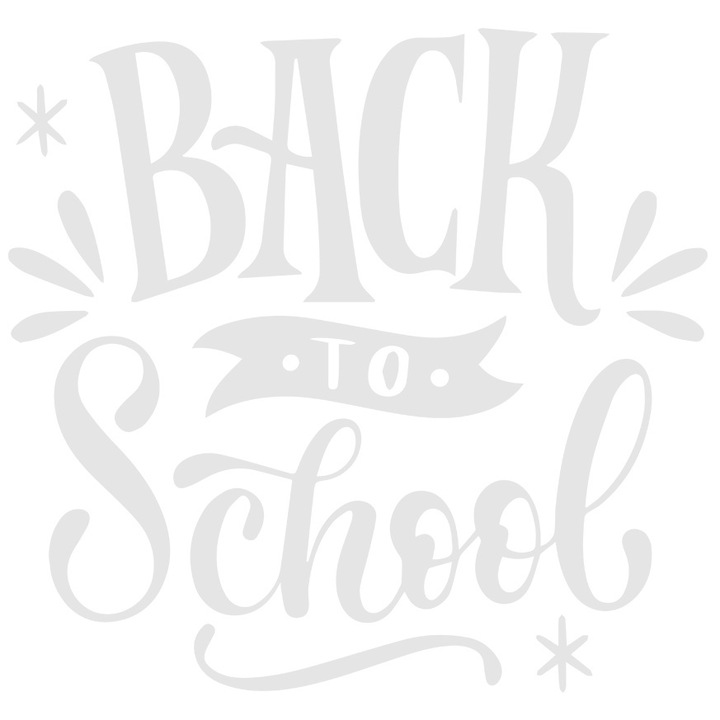 Sticker Exterior pentru elevii care incep noul an scolar cu mesajul "Back to school", Vinyl Alb, 25 cm