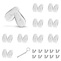 Set pernute nas pentru ochelari, silicon, cu suruburi si surubelnita inclusa, 15mm, 10 perechi