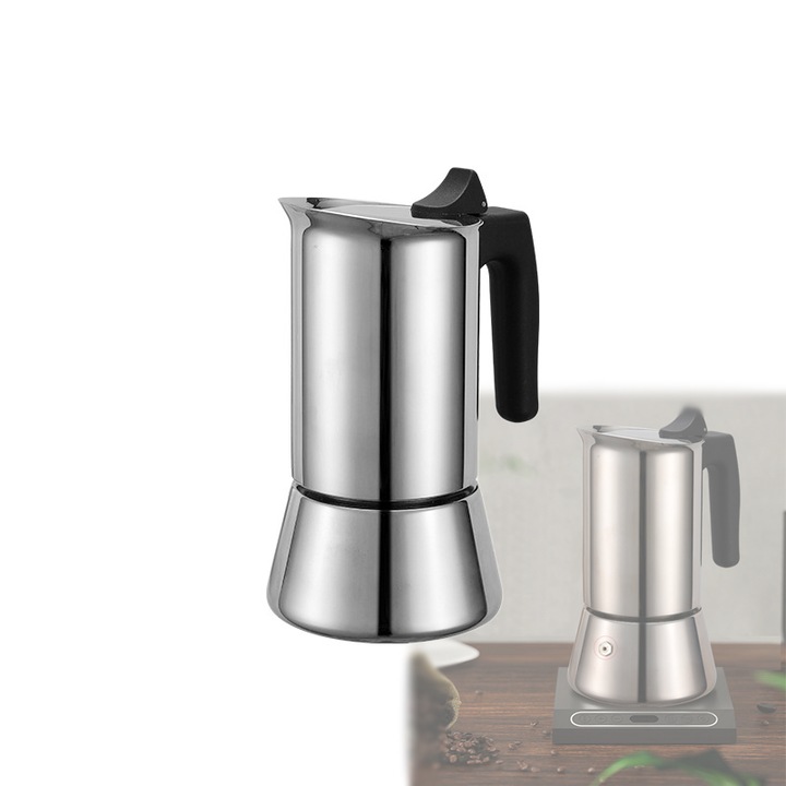 Espressor moka, 4 cesti, Inox