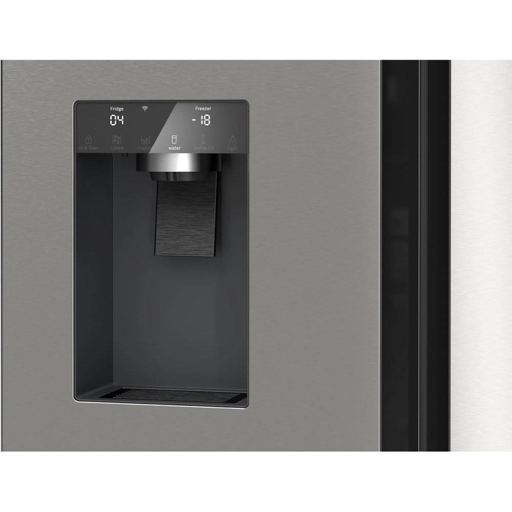 Side by side Bosch KFD96APEA, 574 l, NoFrost, Touch control, Dozator apa/gheata, Multi Air Flow, Home Connect, Clasa E, Inox anti-amprenta