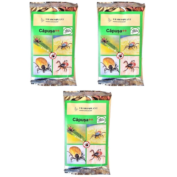 Solutie anti Capuse natural, repelent, organic 100%, Capusa++, 153g, 3 buc