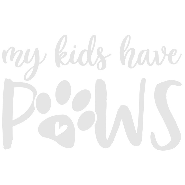 Sticker Exterior pentru cei care au copii cu labute - animale de companie, Vinyl Alb, 40 cm