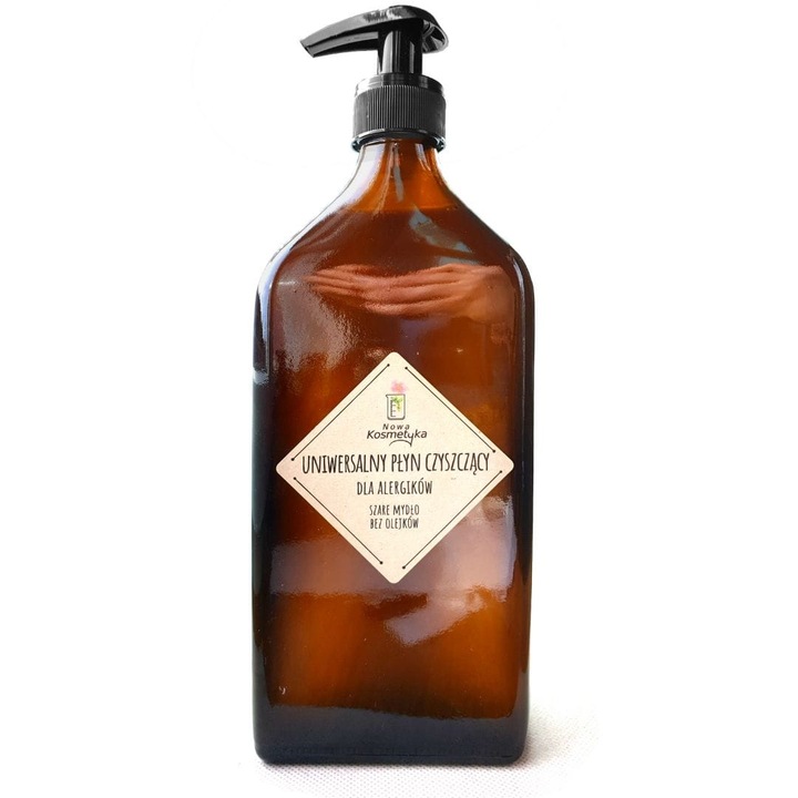 Detergent universal pe baza de sapun gri, versiune pentru persoanele alergice, natural, ecologic (cu pompa), Nowa Kosmetyka, 500ml