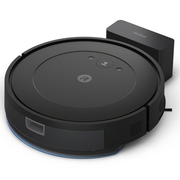 Робот прахосмукачка (2 в 1) Roomba Combo Essential Y011040, Система за почистване в 4 стъпки, Оборудвана с Wifi, Приема гласови команди, Интуитивно приложение iRobot, Жироскопична навигация, Автономност до 120 минути, Черен
