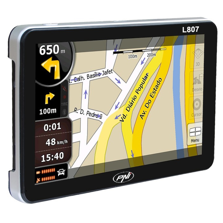 PNI L807 navigációs rendszer, 7.0" kijelző, 8 GB, FM rádió, Térkép nélkül
