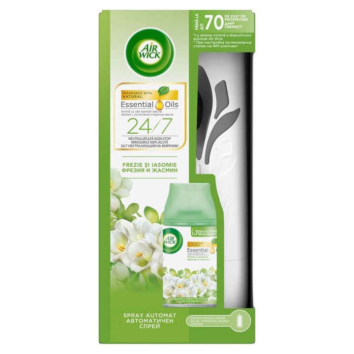 Odorizant de camera AIR WICK FRESHMATIC aparat stone + rezerva FREZIE & IASOMIE, 250ml