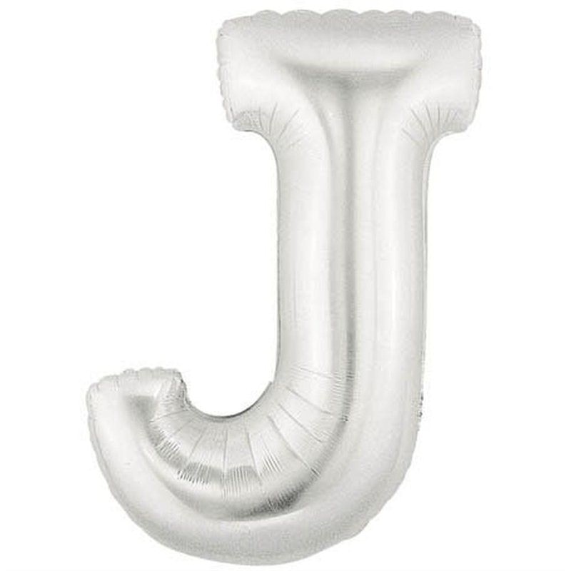 Balon folie litera J mare argintie (Silver), 86 cm, Northstar