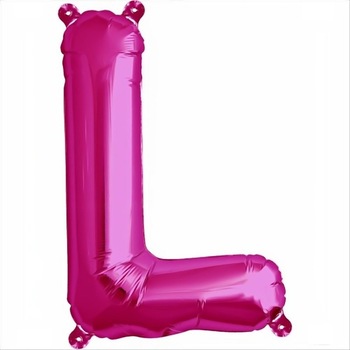 Balon folie litera L mini magenta, 41 cm, Northstar Balon folie litera L mini magenta, 41 cm, Northstar
