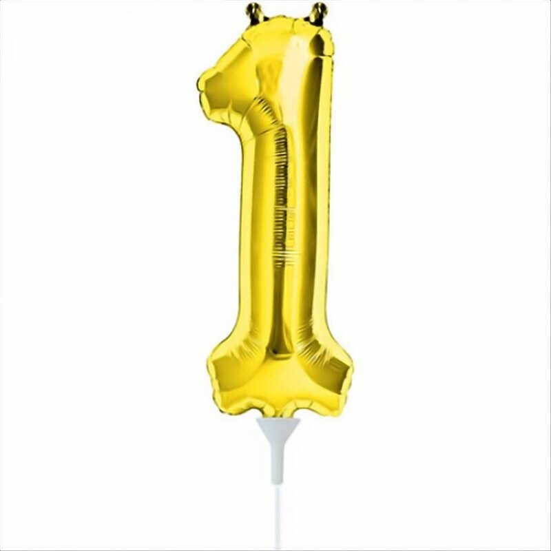 Balon minifigurina cifra 1 auriu (Gold), 41 cm, Northstar