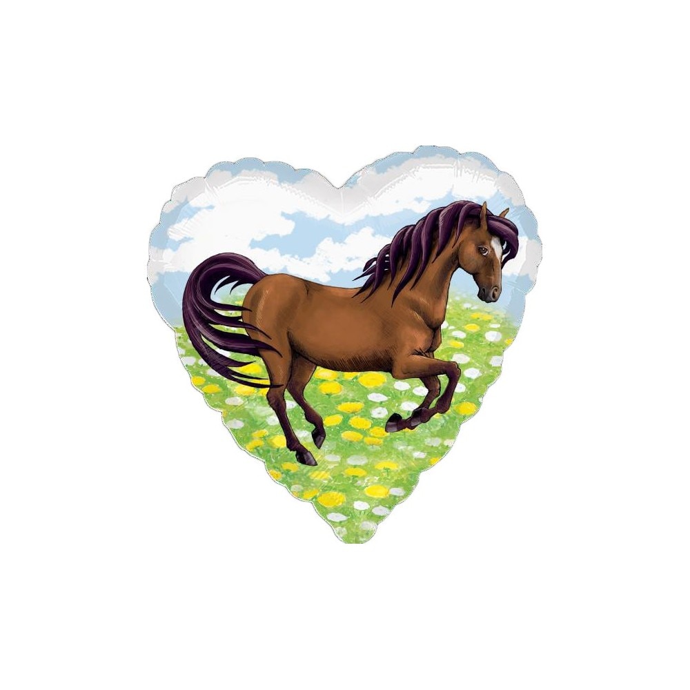 Balon folie inima 45 cm Charming Horses, Anagram