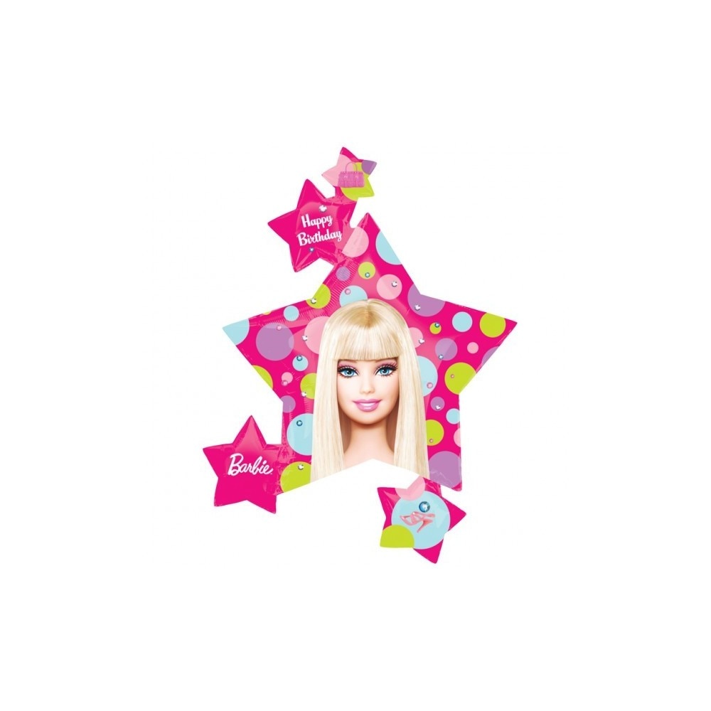 Balon folie figurina mare Barbie cu stelute, Anagram