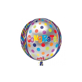 Balon folie Orbz sfera Congratulations 38 x 40cm, Anagram Balon folie Orbz sfera Congratulations 38 x 40cm, Anagram