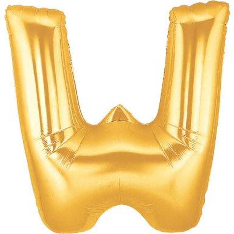 Balon folie litera W mare aurii (Gold) , 86 cm, Northstar