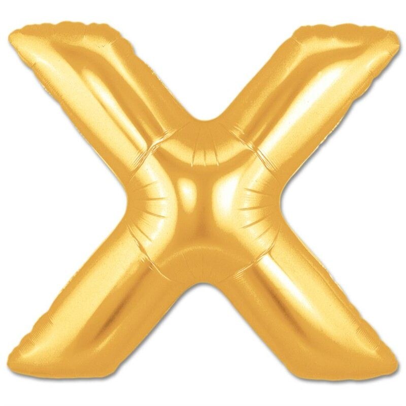 Balon folie litera X mare aurii (Gold) , 86 cm, Northstar