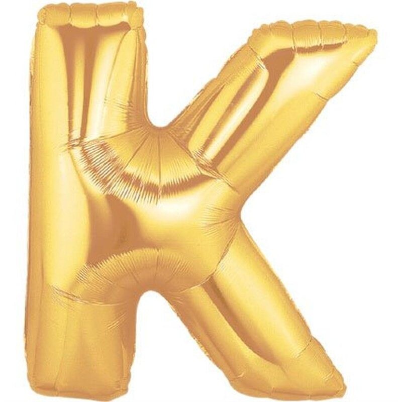 Balon folie litera K mare auriu (Gold) , 86 cm, Northstar
