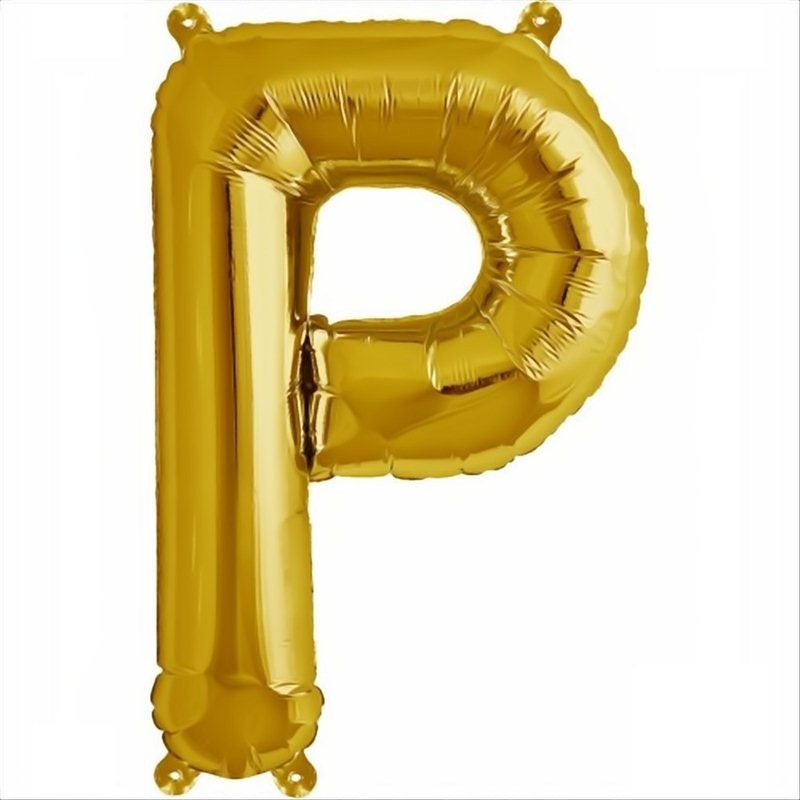 Balon folie litera P mini aurii (Gold) 41 cm, Northstar