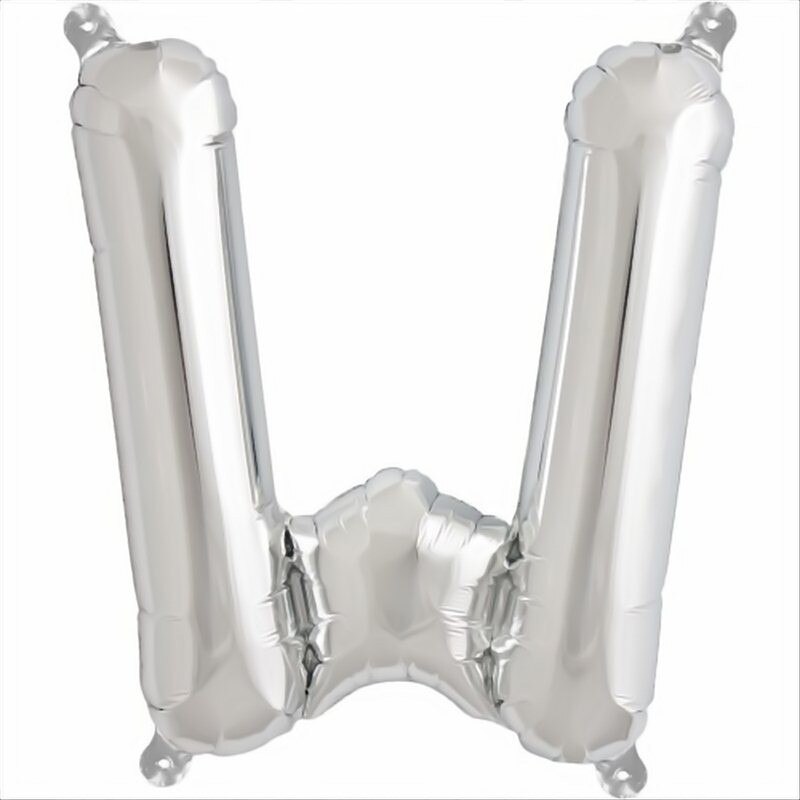 Balon folie litera W mini argintii (Silver), 41 cm, Northstar